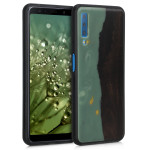 KW Σκληρή Ξύλινη Θήκη Samsung Galaxy A7 2018 - Mint / Orange / Dark Brown (48897.01)