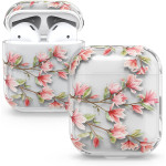 KW Σκληρή Θήκη Apple Airpods 2nd Gen / 1st Gen - Magnolias / Pink / White / Transparent (50235.07)
