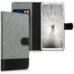 KW Θήκη Πορτοφόλι Xiaomi Mi Max 3 - Grey / Black Canvas (46073.22)