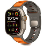 Λουράκι Apple Watch Ultra/SE/11/10/9/8/7/6/5/4 (49/46/45/44mm) Tech-Protect Iconband Line Σιλικόνης - Grey / Orange (5906302333431)