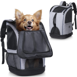 Navaris 2 in 1 Pet Backpack - Σακίδιο Μεταφοράς για Κατοικίδια - 30 x 30 x 46 cm - Grey (61850.22)