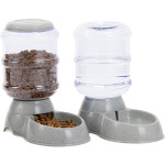 Navaris Pet Feeder Dispenser Set - Σετ με 2 Διανομείς Φαγητού και Νερού για Κατοικίδιο - 3.8L - Dark Grey (48332.19)