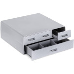 Navaris Capsule Holder - Κουτί Αποθήκευσης με 4 Συρτάρια για Κάψουλες Nespresso / Βάση για Καφετιέρα - Light Grey (54092.02)