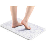 Navaris Diatomaceous Earth Bath Mat Αντιολισθητικό Απορροφητικό Χαλάκι Μπάνιου / Κουζίνας από Γη Διατόμων 39 x 60 cm - White Marble (59868.02)