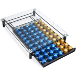 Navaris Glass Coffee Pod Drawer Capsule Box - Συρτάρι για 60 Κάψουλες Nespresso / Γυάλινη Βάση για Καφετιέρα - Black (51112.01)