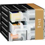 Navaris Interlocking Parts Storage Drawer Cabinets - Συρταριέρα Οργάνωσης και Αποθήκευσης Εργαλείων - 15 x 8.6 x 4.9 cm - Standard - 6 Θέσεων (61952.03)