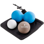 Navaris Lacrosse Massage Ball - Σετ 3 Μπάλες Lacrosse για Μασάζ - Grey / Blue / White (52926.22.04)