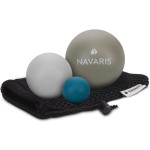 Navaris Lacrosse Massage Ball - Σετ 3 Μπάλες Lacrosse για Μασάζ - Grey (51746.22.04)