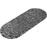 Navaris Non Slip Bathtub Mat - Αντιολισθητικό Πατάκι Μπάνιου για Μπανιέρα / Ντουζιέρα με Βεντούζες από PVC - 99 x 39 cm - Black / Stone Design (48965.01)