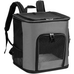Navaris Pet Carrier Backpack - Αναδιπλούμενο Σακίδιο Μεταφοράς για Κατοικίδια - 41 x 35 x 43 cm - Dark Grey (47550.19)
