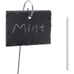 Navaris Slate Plant Labels - Σετ με 10 Ετικέτες / Πινακίδες Φυτών / Κήπου από Σχιστόλιθο - 10 x 7 cm - Black (53850.01)
