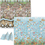 Nukido Baby Play Mat NK-340 - Αντιολισθητικό Αναδιπλούμενο Παιδικό / Βρεφικό Χαλάκι Δύο Όψεων για Δραστηριότητες / Παιχνίδι από Αφρό XPE - 200 x 180 x 1cm - Ocean / Soil (5903890617387)