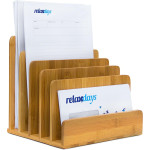 Οργανωτής Εγγράφων / Φακέλων Relaxdays Bamboo Letter Organiser 5 Θέσεων από Μπαμπού 23 x 24.5 x 20.5 cm - Natural (10019131)