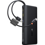 PowerBank Baseus EnerFill FC41 για Laptop με Θύρες 1 x Type-C / 1 x USB-A & Ενσωματωμένα Καλώδια 2 x Type-C 100W 20.000mAh - Cosmic Black (E0028N03)