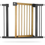 Προστατευτική Πόρτα Ασφαλείας Nukido Safety Gate NK-182 για Μωρά από Μέταλλο & Ξύλο 76 cm έως 104 cm - Brown / Black (5903890609863)