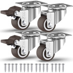 Ροδάκια για Έπιπλα GBL Small Castor Wheels Αθόρυβα με Φρένα 40 Kg Φορτίο Διάμετρος 25mm 4 Τεμάχια - Black (5060452913735)