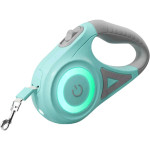 Rojeco Tough Light Retratractable Dog Leash - Αυτόματο Πτυσσόμενο Λουρί / Οδηγός Σκύλου με Φωτισμό RGB & Φακό LED - 5m - Green (6975116293018)