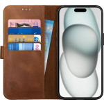 Rosso Deluxe Δερμάτινη Θήκη Πορτοφόλι Apple iPhone 15 Plus - Brown (8719246401527) 