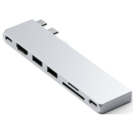 Satechi Type-C Pro Hub Slim Αντάπτορας για MacBook με 1 x USB4 / 1 x 4K HDMI / 1 x Type-C 10Gbps / 2 x USB-A 10Gbps / 1 x SD & MicroSD - Silver (ST-HUCPHSS)