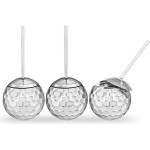 Σετ Ποτήρια Ντισκομπάλες MikaMax Disco Ball Cups με Καλαμάκια για Party 3 Τεμάχια 600ml (8721154050117)