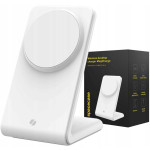 Spacecase WM2W Wireless Desktop Charger MagCharger - Βάση Ασύρματης Φόρτισης MagSafe για iPhone 16 / 15 / 14 / 13 / 12 - 15W - White (5905719110321)