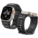 Spigen Rugged Ultra Band - Premium Λουράκι Σιλικόνης με Ανθρακονήματα - Apple Watch Ultra2/Ultra1/SE/10/9/8/7/6/5/4 (49/46/45/44mm) - Matte Black (AMP07105)