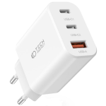 Tech-Protect C30W - Ταχυφορτιστής Ταξιδιού / Αντάπτορας με 1 x USB-A / 2 x Type-C - 30W - White (9490713935262)