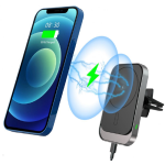 Tech-Protect CW19 - Μαγνητική Βάση Ασύρματης Φόρτισης για Κινητά MagSafe για Αεραγωγούς Αυτοκινήτων - 15W - Black (6216990211096)