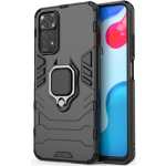 Techsuit Silicone Shield - Ανθεκτική Θήκη Xiaomi Redmi Note 11 / 11S με Μεταλλικό Ring Holder - Black (5949419019430)