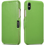 Θήκη Apple iPhone X / XS - iCarer Luxury Series Side-Open Δερμάτινη - Green (RI802-GN)