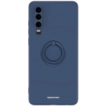 Θήκη Huawei P30 - Spacecase Silicone Ring Σιλικόνης με Μεταλλικό Μαγνητικό Ring Holder - Blue (5905719014582)
