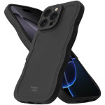 Θήκη iPhone 16 Pro HappyCase Wavy Σιλικόνης - Black (8719246471582)