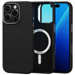 Θήκη iPhone 16 Pro Spacecase Classy Mag Σκληρή από Οικολογικό Δέρμα με MagSafe - Black (5905719112103)