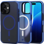 Θήκη iPhone 16 Spacecase Hybrid Fusion Mag Ημιδιάφανη Σκληρή με MagSafe - Dark Blue (5905719112394)