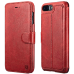 Θήκη iPhone 8 Plus / 7 Plus iCarer Detachable 2 in 1 Wallet & Back Cover Δερμάτινο Πορτοφόλι 2 σε 1 - Red (RIP7015-RD)