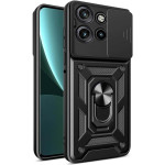 Θήκη Motorola Edge 60 Neo / Edge 50 Neo Bodycell Armor Slide Ανθεκτική με Κάλυμμα για την Κάμερα & Μεταλλικό Ring Holder - Black (5206015086595)