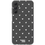 Θήκη Samsung Galaxy A15 - HappyCase Διάφανη Σιλικόνης - Hearts Print (8719246446504)