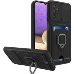 Θήκη Samsung Galaxy A26 Bodycell Multifunction με Λουράκι Λαιμού / Κάλυμμα Κάμερας / Ring Holder & Υποδοχή Κάρτας - Black (5206015081576)