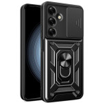 Θήκη Samsung Galaxy S24 FE - Bodycell Armor Slide Ανθεκτική με Κάλυμμα για την Κάμερα & Μεταλλικό Ring Holder - Black (5206015078996)