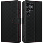 Θήκη Samsung Galaxy S25 Ultra Tech-Protect Wallet RS Πορτοφόλι από Οικολογικό Δέρμα - Black / Red (5906302362615)