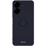 Θήκη Xiaomi Redmi 13C 4G / Poco C65 Spacecase Silicone Ring Σιλικόνης με Μεταλλικό Μαγνητικό Ring Holder - Black (5905719107444)