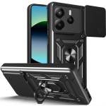 Θήκη Xiaomi Redmi Note 14 5G Bodycell Armor Slide Ανθεκτική με Κάλυμμα για την Κάμερα & Μεταλλικό Ring Holder - Black (5206015081064)