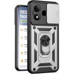 Θήκη Xiaomi Redmi Note 17 Bodycell Armor Slide Ανθεκτική με Κάλυμμα για την Κάμερα & Μεταλλικό Ring Holder - Silver (5206015087806)