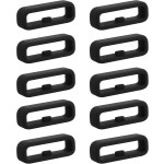 Βρόχοι Στήριξης KW Holder Loops Universal Θηλιές Σιλικόνης για Λουράκια Smartwatch 20mm 10 Τεμάχια - Black (KWM000024YI002C)