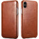 iCarer Vintage Series Curved Edge Folio - Δερμάτινη Θήκη iPhone XS Max - Brown