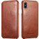 iCarer Vintage Series Curved Edge Side-Open - Δερμάτινη Θήκη iPhone X / XS - Brown 