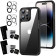 Alogy Hybrid Armored - Σετ με 1 x Διάφανη Σκληρή Θήκη / 2 x Tempered Glass Οθόνης / 2 x Tempered Glass για Φακό Κάμερας - Apple iPhone 14 Pro Max - Black / Transparent