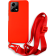 Bodycell Θήκη Σιλικόνης με Λουράκι Λαιμού - Xiaomi Redmi Note 12 5G / Poco X5 - Red