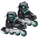 Navaris Roller Skates - Ρυθμιζόμενα / Αυξομειούμενα Rollers Ενηλίκων / Παιδικά - L - EU 39-42 - Black / Turquoise