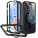 ESR Armor Tough with Stash Stand HaloLock - Ανθεκτική 360° Διάφανη MagSafe Θήκη με Kickstand & Tempered Glass για Φακό Κάμερας - Apple iPhone 15 Plus - Clear / Black
